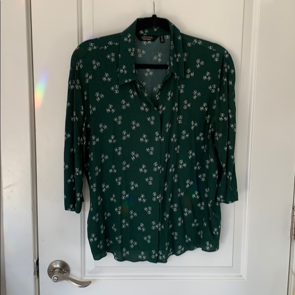& Other Stories Green Floral Blouse